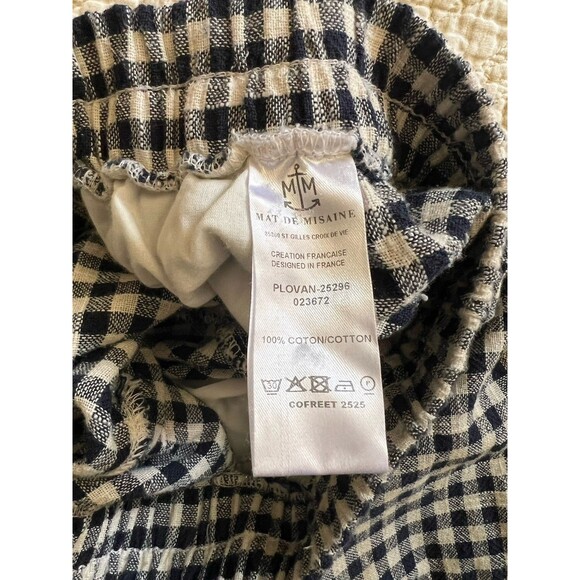 Mat De Misaine Gingham Cotton Wide Leg Check Pull On Pants Size EU38 - Picture 7 of 12